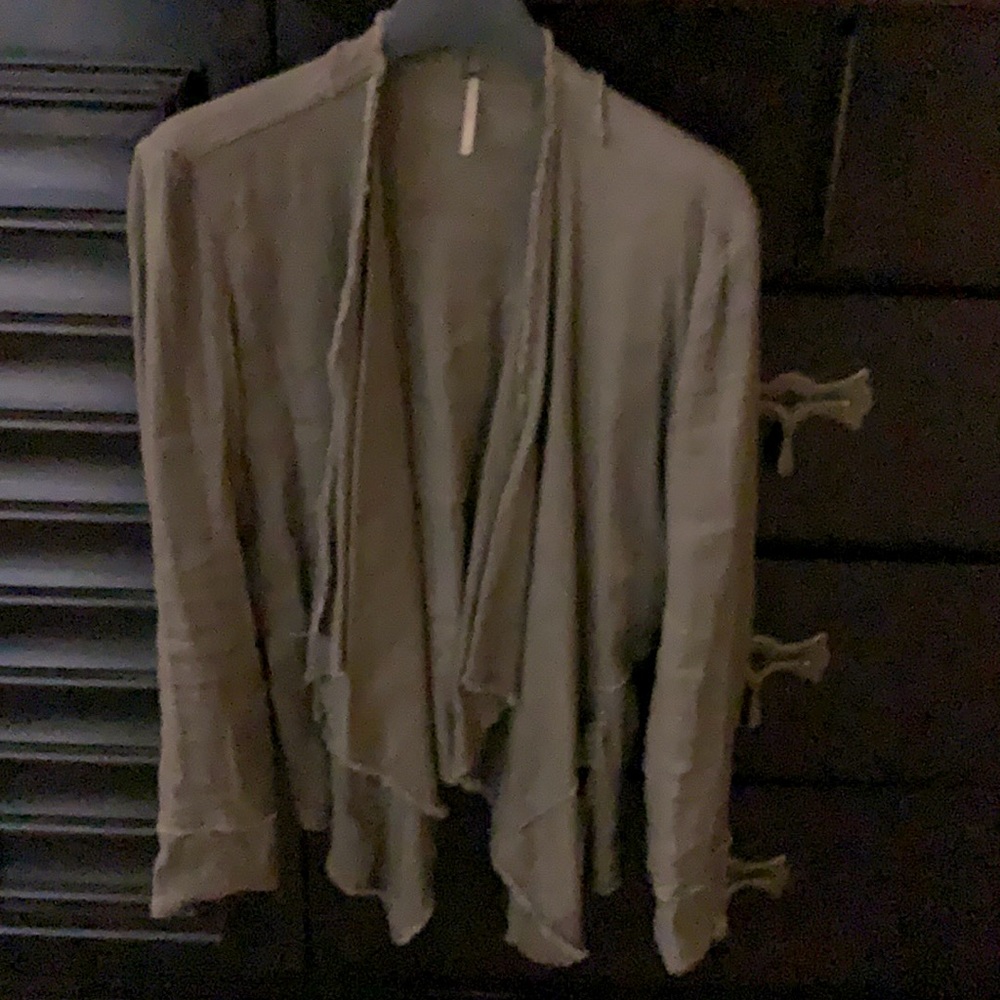Free People drape front linen jacket